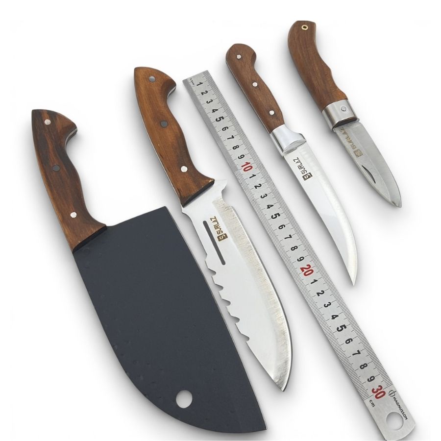 Almazan Kamp Bıçak Seti 4 Parça Outdoor Bıçak Çakı Bıçak