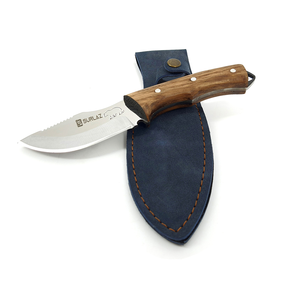 Mini Kamp Bıçağı Ayı İşlemeli Kılıflı Kamp Bıçağı Outdoor Bıçak Kamp Mutfağı