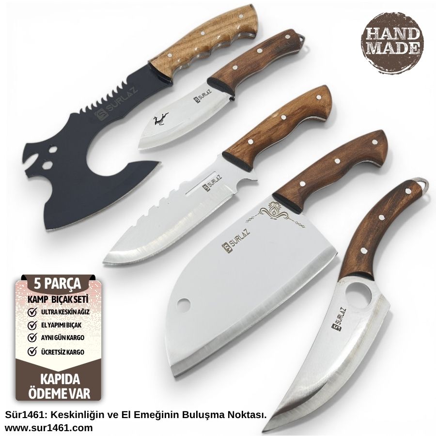 Almazan Kamp Bıçak Seti 5 Parça Outdoor Bıçak